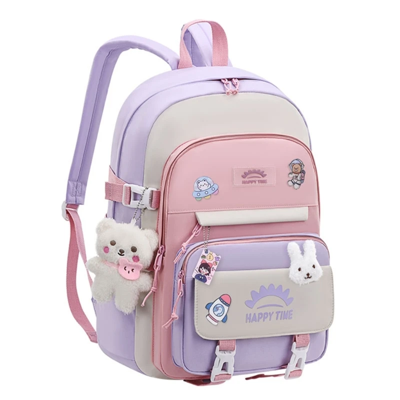 Mochila escolar encantadora para niñas, Bolsa Escolar Linda para niñas adolescentes, mujeres, estudiantes, mochilas de día casuales de viaje con alfileres y colgante