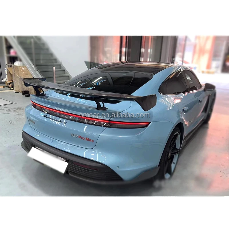 Auto-Refit-Teile für Taycan Weissach Style Dry Carbon Fiber Rear GT Spoiler Rear Wing für Porshce Taycan Sedan Body Kit