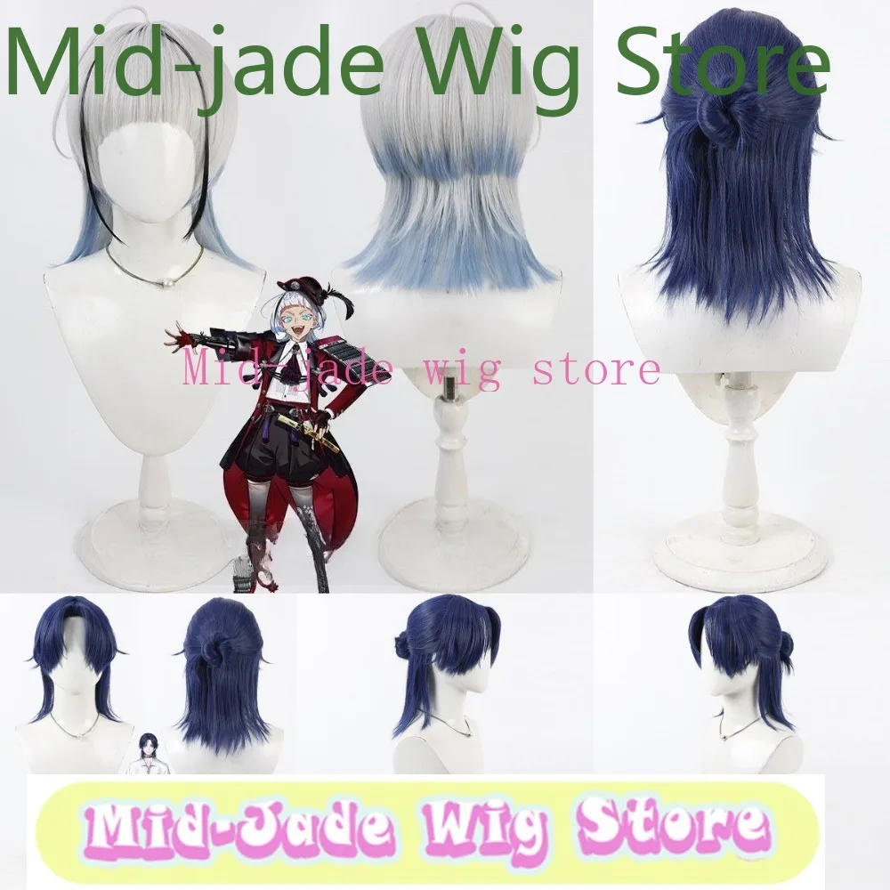 

Парик для косплея Куджи Масамунэ из Touken Ranbu Online, черные короткие волосы с пучком, термостойкий синтетический аниме-парик