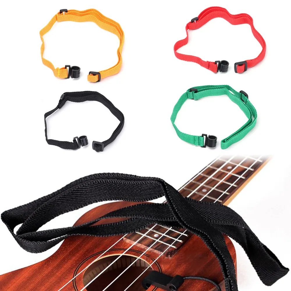 1pc Adjustable Nylon Ukulele Strap Guitar Hang Neck Hot Sale Music Instrument Straps Sling With Hook Durable Guitar Accessories