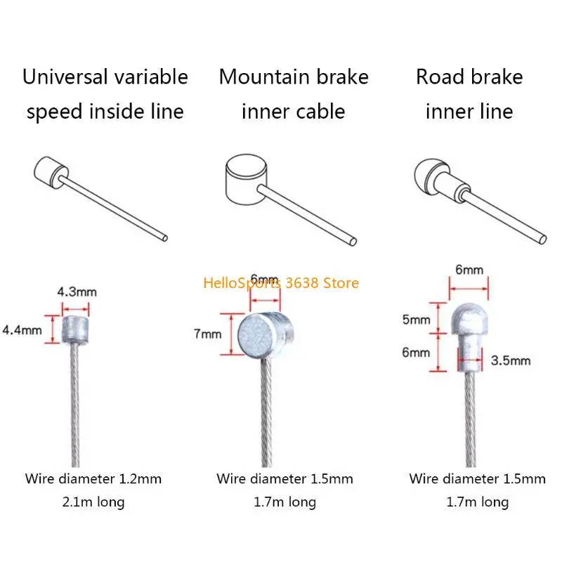 A52F Universal Shift Inner Line 1.7m 2.1m Brake Cable