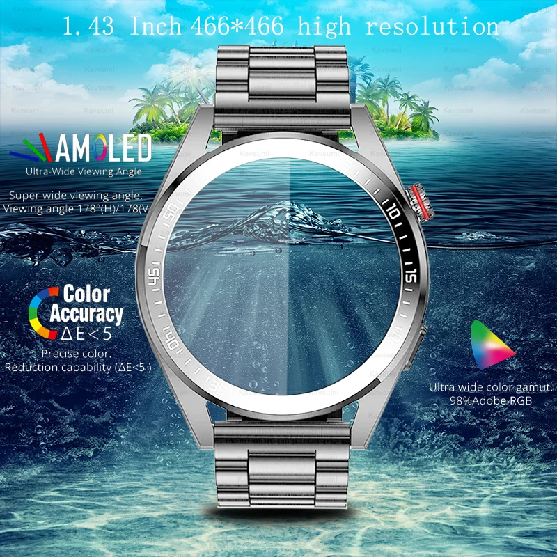 Bluetooth Call 4GB Local Music Smart Watch Men 466*466 AMOLED Screen Watch Recording Smart Watch IP67 Waterproof For Android IOS