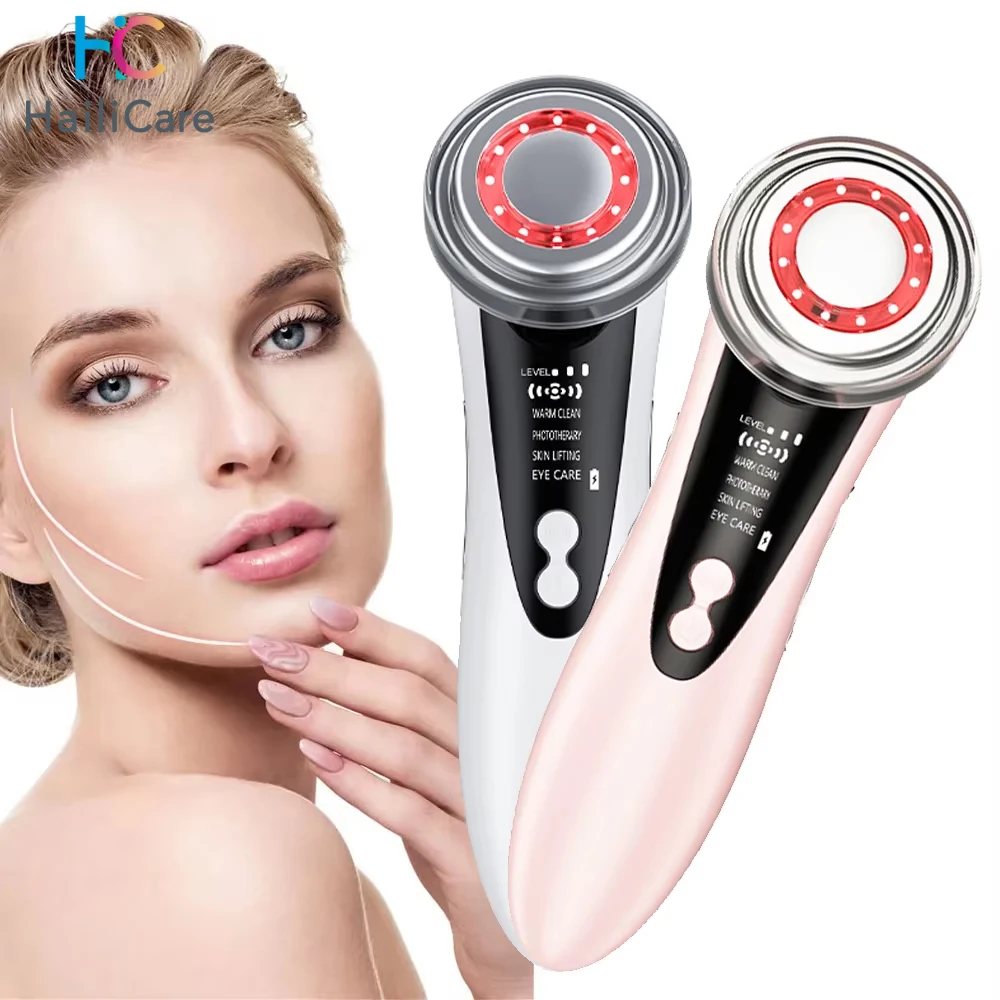 Terapia de luz azul vermelha massageador facial mesoterapia facial dispositivos de levantamento limpeza da pele rejuvenescimento aperto rugas cuidados com os olhos