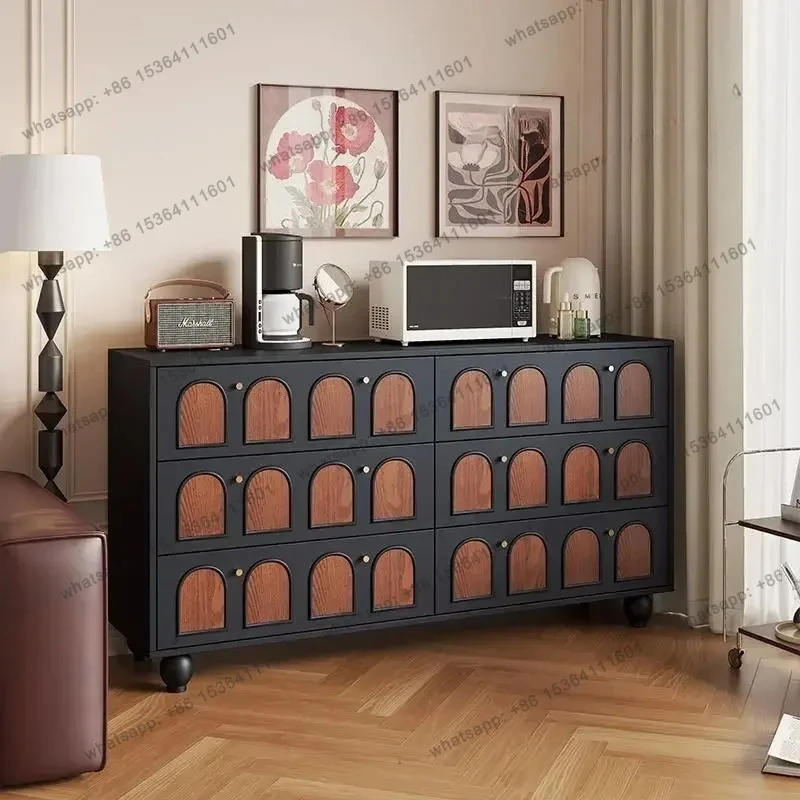 Medieval entrance cabinet, bedroom TV cabinet, French five or six bucket storage cabinet