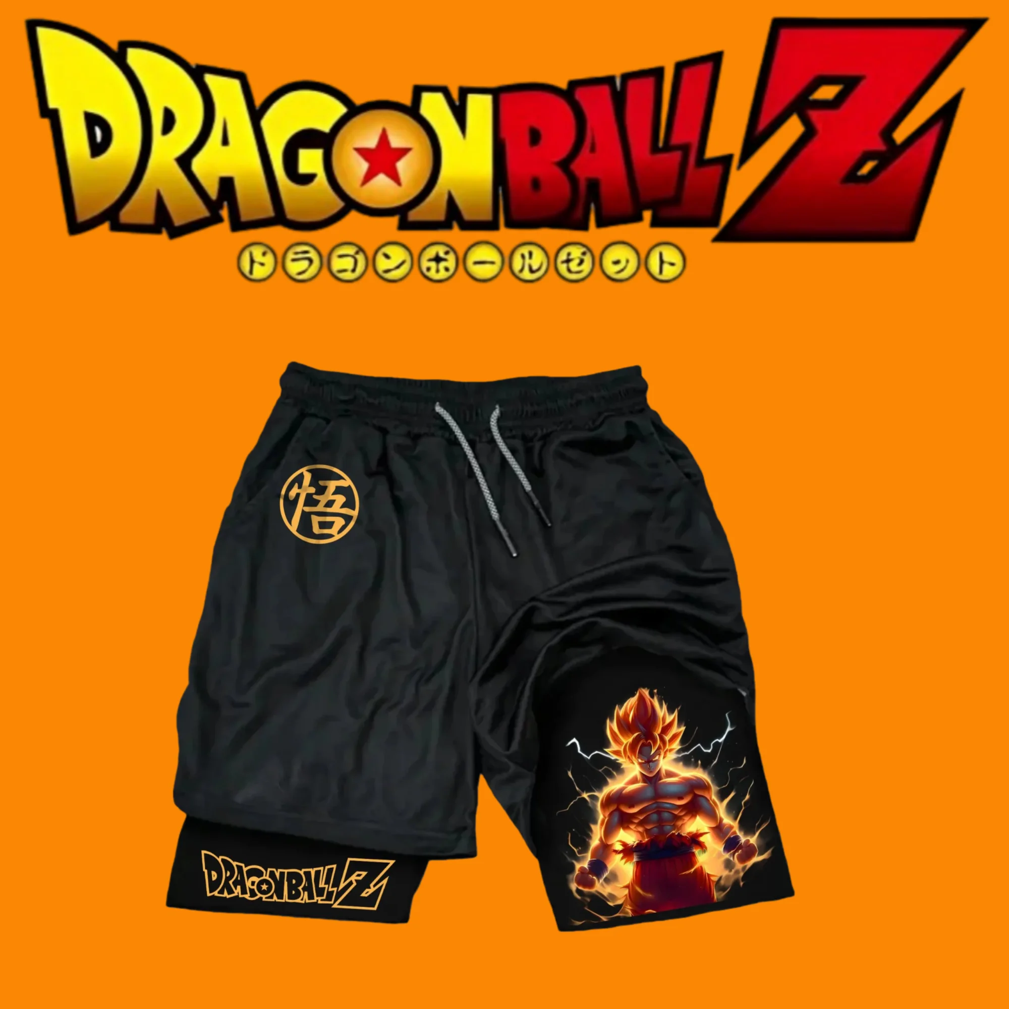 

Лето 2025 года, новая бестселлерная одежда в стиле аниме Dragon Ball, свободные и повседневные шорты из двух частей из 100% чистого хлопка с искусственным дизайном