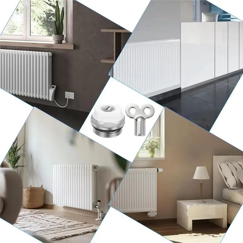 【HOT-SELLING!】5Pcs Radiator Bleed Valve, Radiator Bleed Valve 1/2 Inch With 5 Bleed Keys, Copper Heating Valve, Heating Bleed Ke