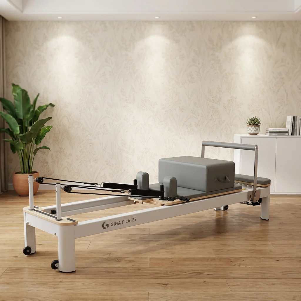 

Adjustable Aluminum Alloy Core Reformer Bed Easily Movable Multifunction for Home Yoga and Pilates Studio Shaping Exercises