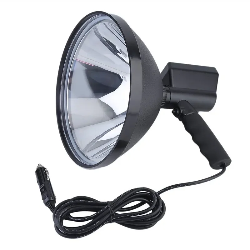 12V 100W HID Handheld Spotlight 9 Inch Outdoor Camping Search Light High Power Portable Beam Lamp for Hunting Fishing Night