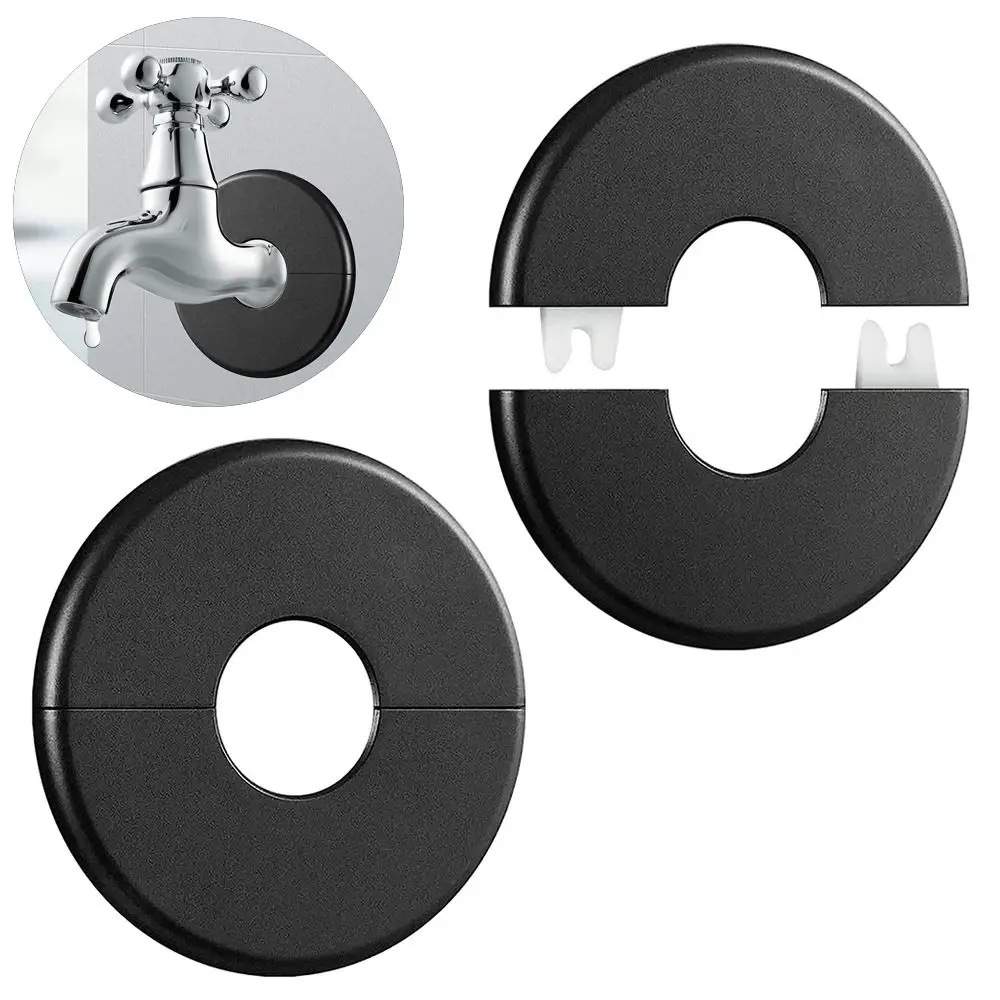 

Useful ABS Shower Faucet Cover Round Black Faucet Decorative Cover White Faucet Accessories Shower