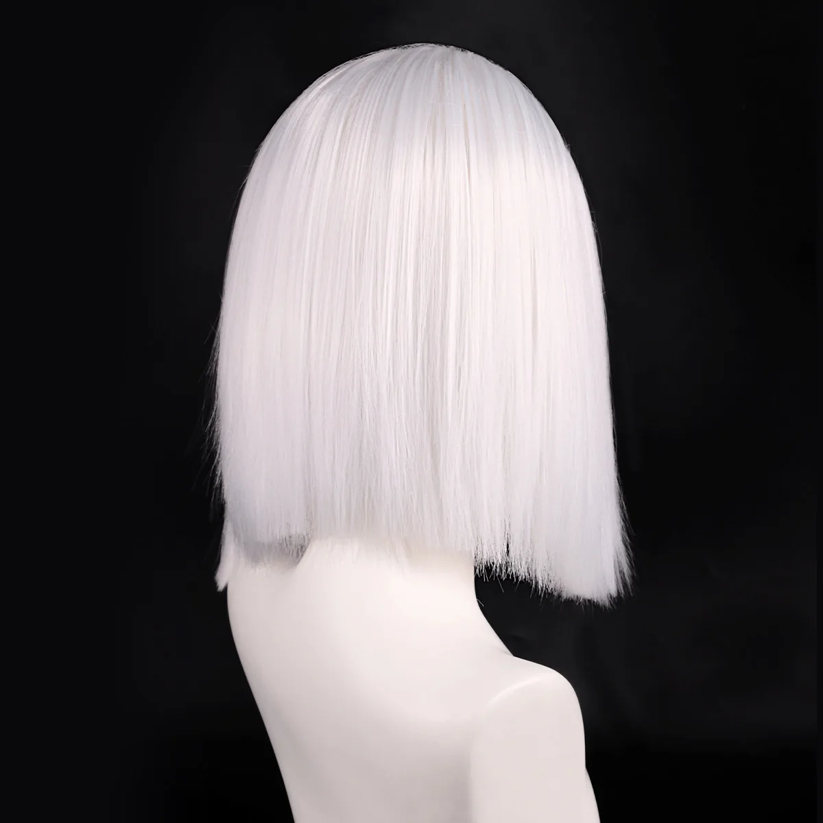 Synthetic White Cosplay Wig M Shaped Hairline Long Straight Costume Party Hair Heat Resistant Fiber Fancy Dress Halloween image 4