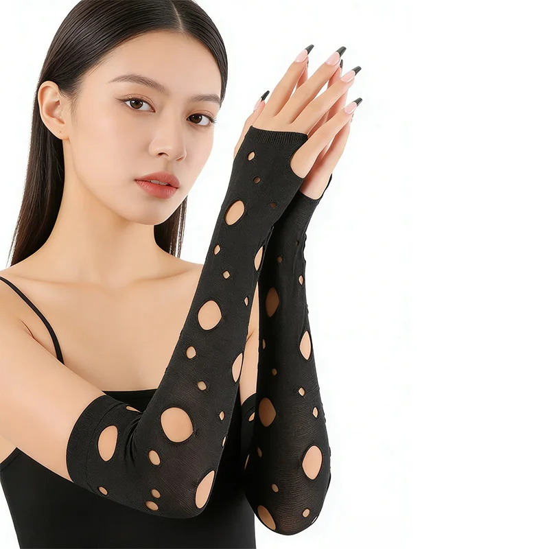 New Personalized Distressed Beggar Gloves Sexy Party Halloween Half Finger Dark Dew Finger Gloves Female Decoration Performance