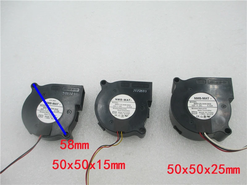 

2pcs NEW fan for BM5115-05W-B40 BM5115-04W-B59 5015 50x50x15mm BM5125-04W-B59 50x50x25mm turbine turbo Blower cooling fan