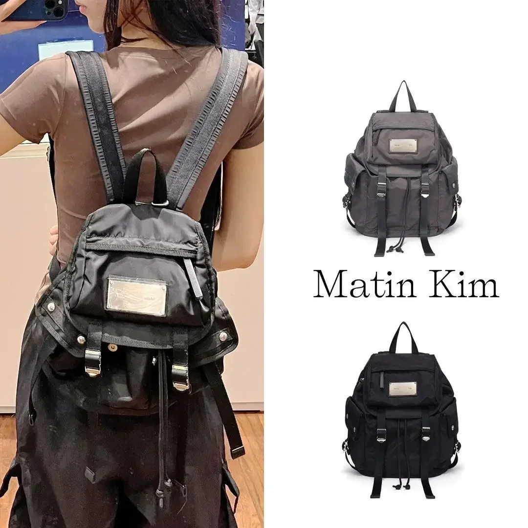 Matin Kim Mini Backpack Ningning Jennie Style Quilting Double Pocket Lightweight