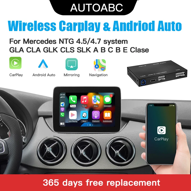 

Беспроводной автомобильный адаптер Carplay Android для Mercedes Benz NTG4.5/4,7 2011-2014 GLA CLA GLK CLS A B C B E Class Mirror Link AirPlay