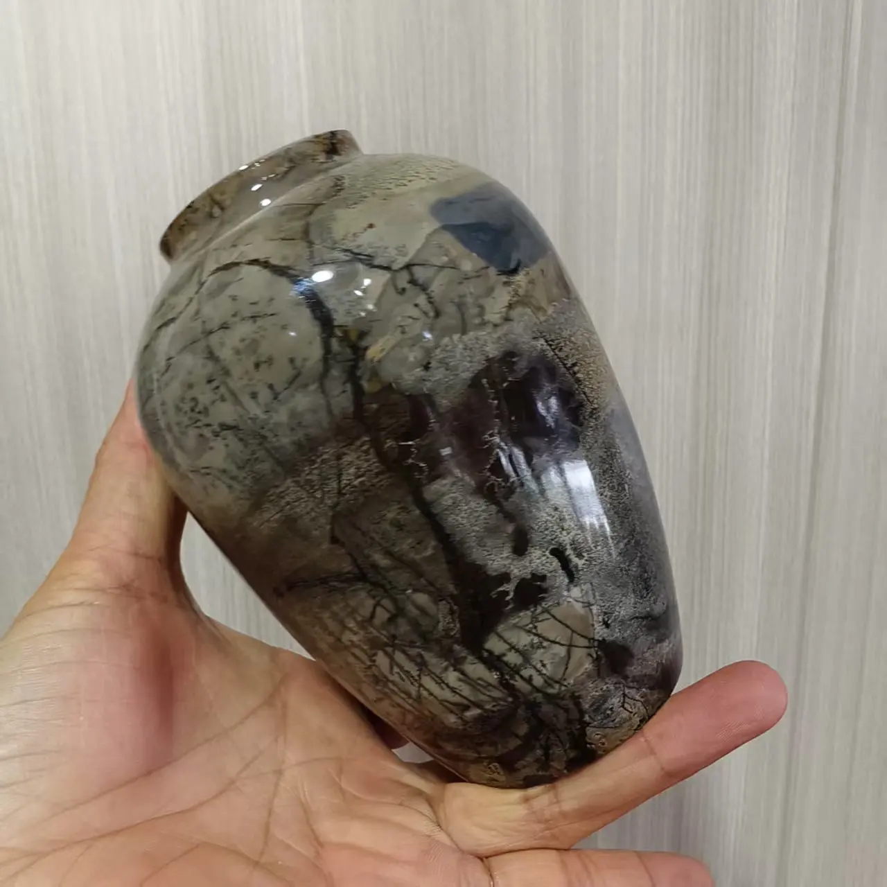 Natural Formed! Chinese Painting Stones Vases, Quartz Crystal Grass Flower Stones Pen Holders, Minerals, Reiki, Healing, Decor