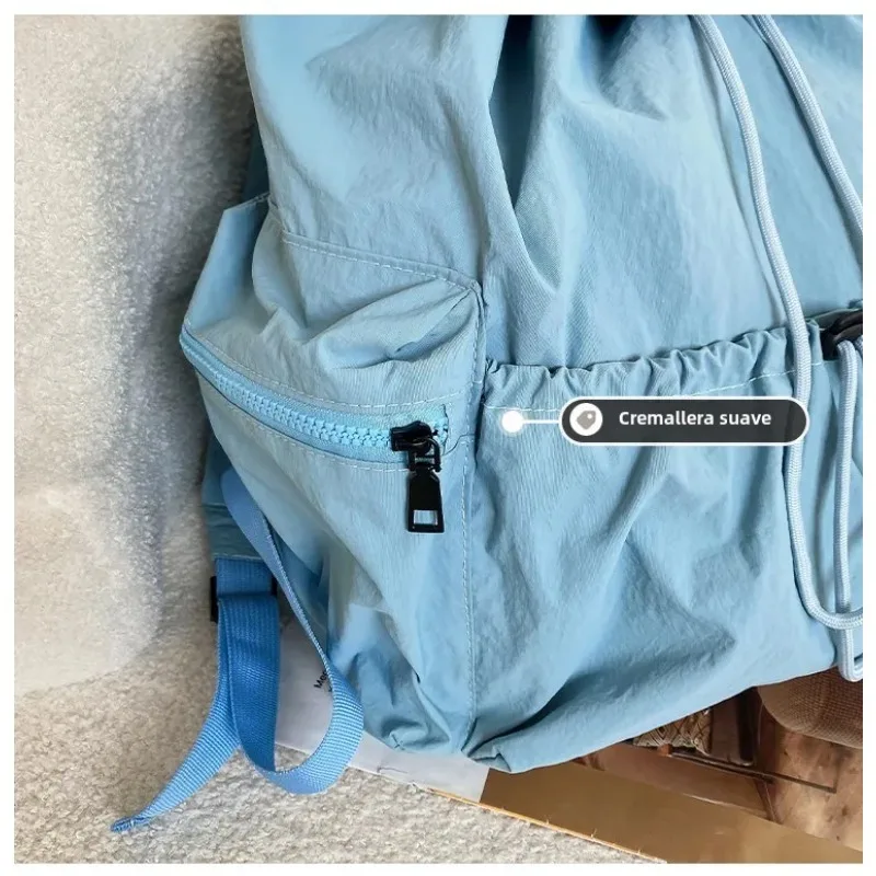 Damen Große Kapazität Reise Sport Bapa Lazy Sle Reißverschluss Kett String Doppelte Umhängetasche Weiches Nylon Wasserdicht