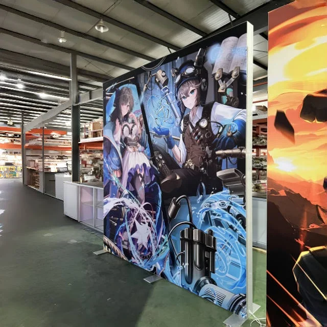 Premium Anime Expo Booth Design SEG Tessuto stampato e LED retroilluminato personalizzato