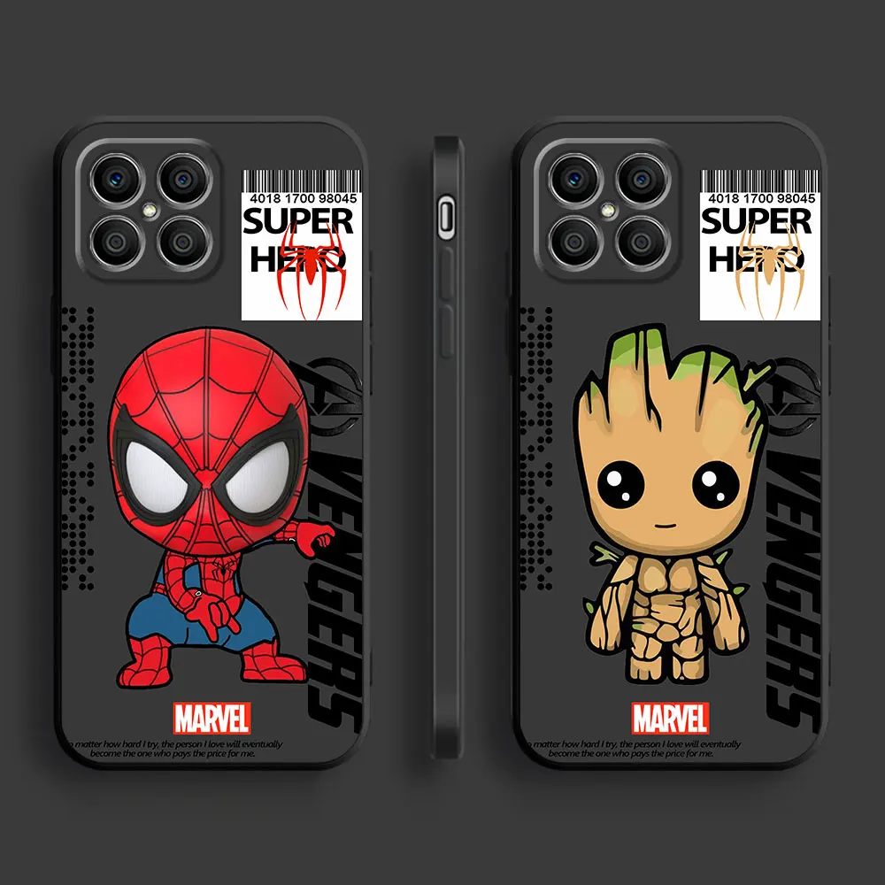 Marvel Sipiderman Groot Phone Case for Honor X8a Magic5 Lite X9a 8X 90 Pro X7 70 X6 X6a X8 Magic5 TPU Soft Matte Cover