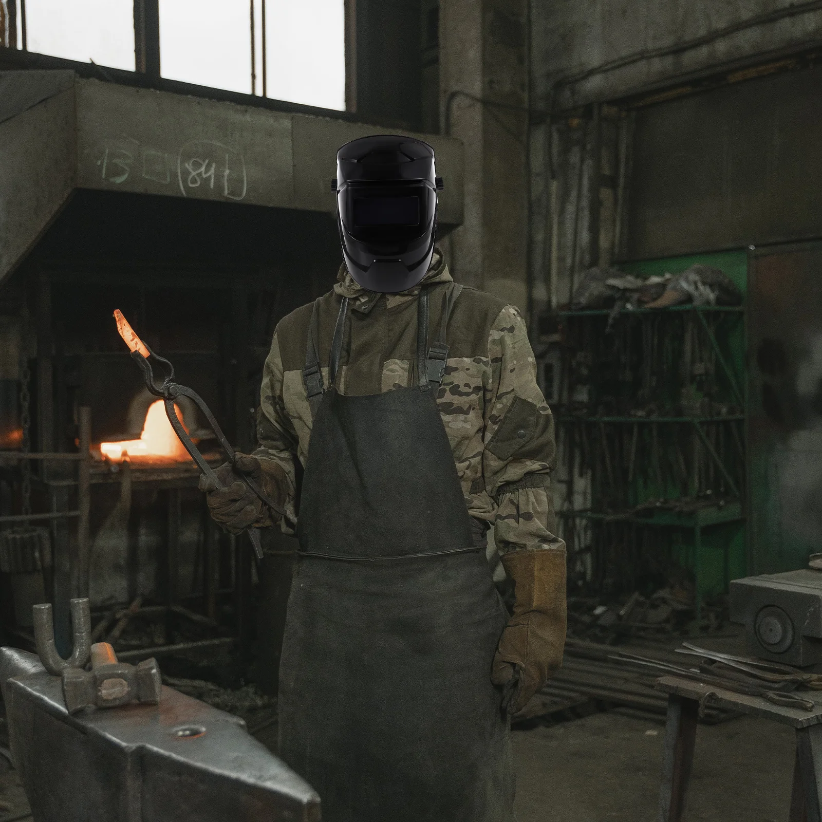 Máscara de soldadura ligera, transpirable, ajustable, protección Anti Uv, carga Solar, equipo de soldador, lente de vidrio físico