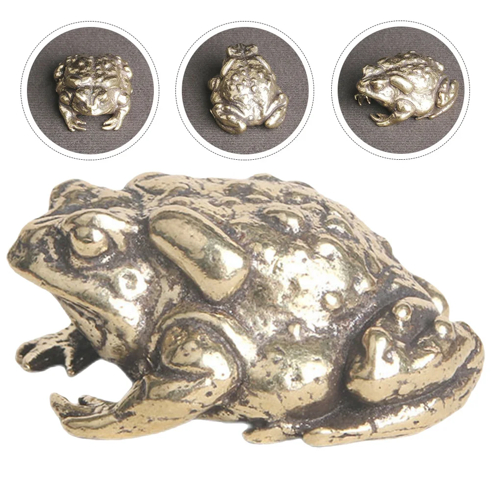 

Brass Toad Figure Vintage Handcraft Desktop Decoration Wealth Toad Home Office Ornament Brass Craft Decor Wealth Ornaments