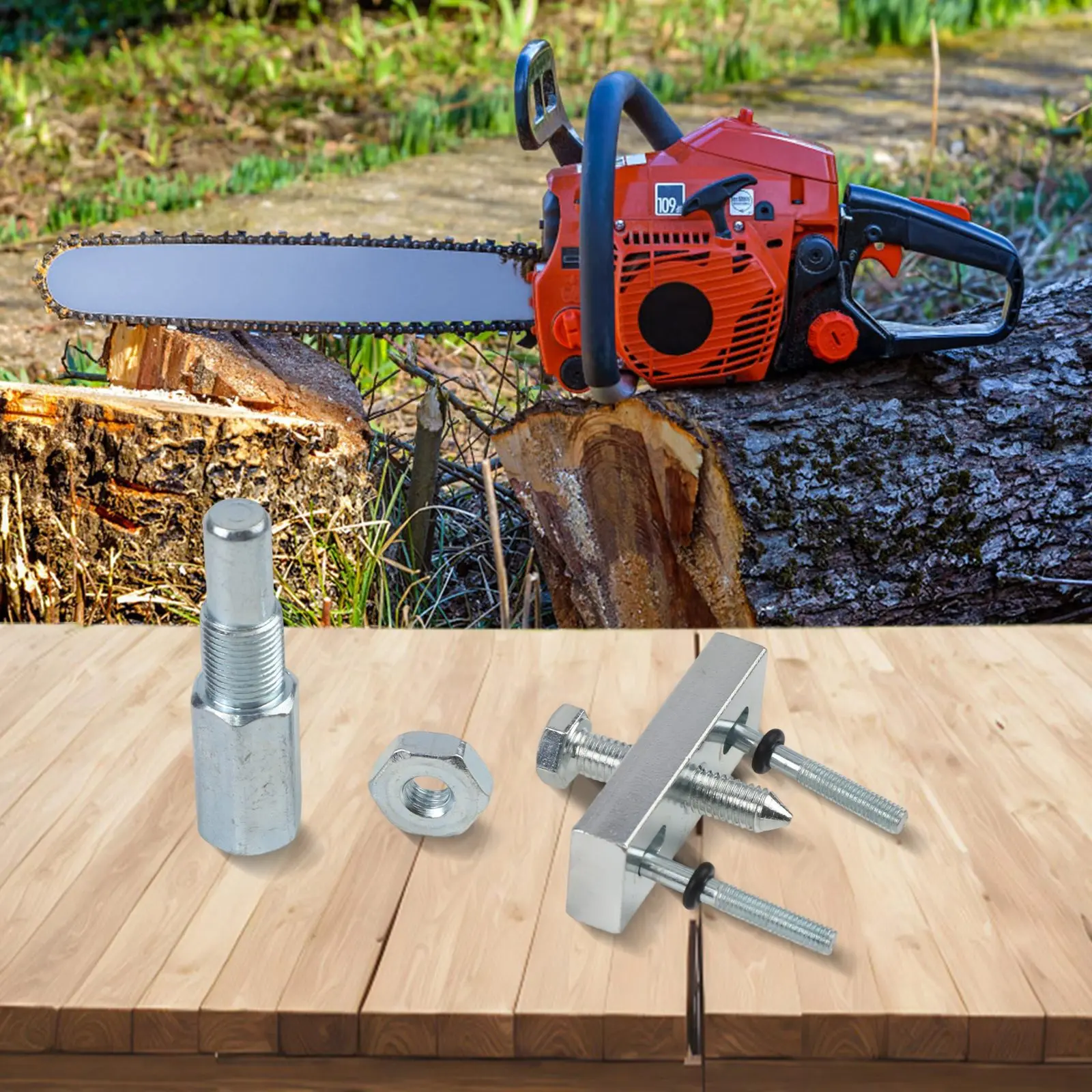 

Набор для обслуживания бензопилы: съемник маховика 15*10*5 см и комплект поршней, универсальный набор, металлическая конструкция