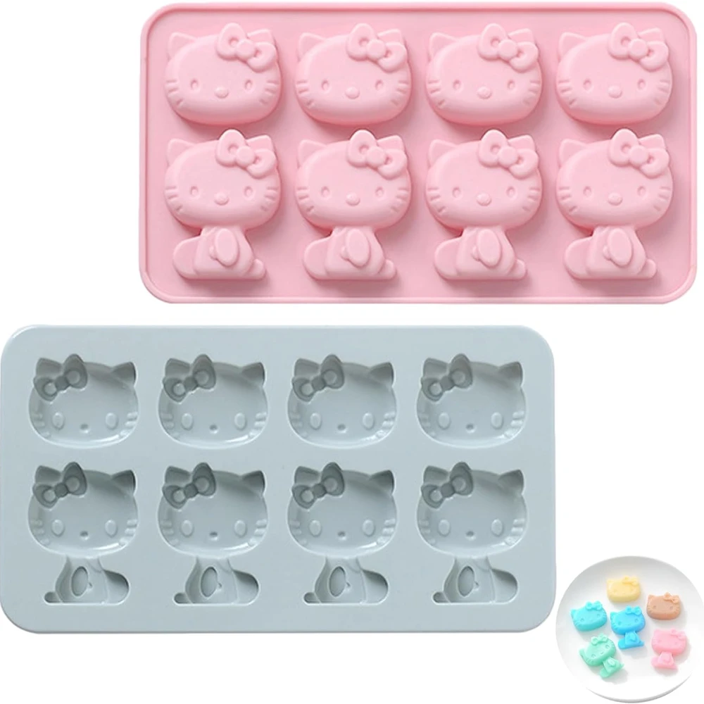 3d niedliche kawaii Kitty Keksform Eiswürfel schale Silikon formen Cutter DIY Praline Kuchen Keksform Backwerk zeuge Kind Geschenk