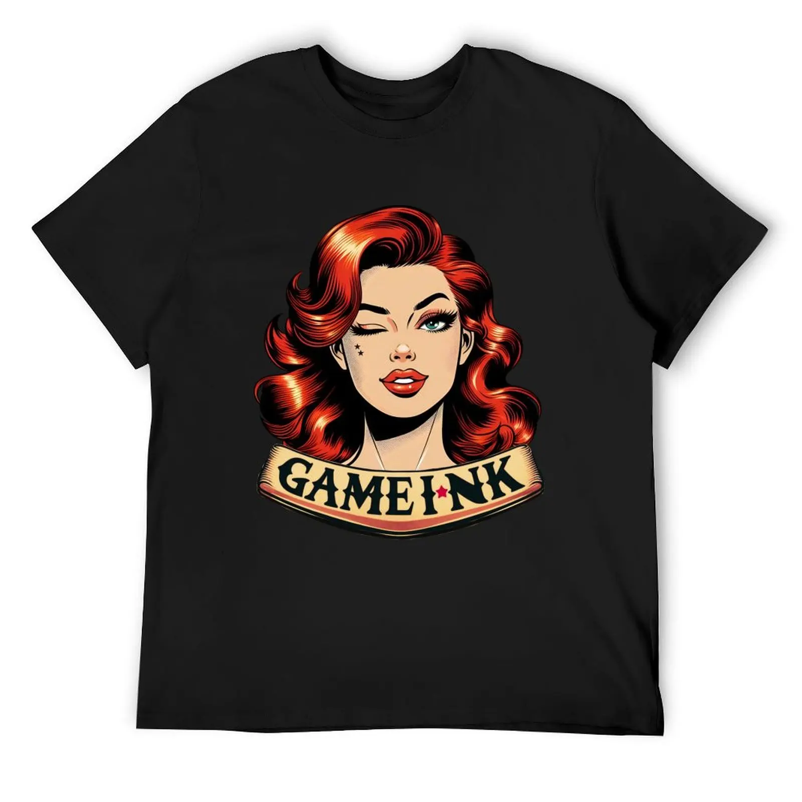

Redhead Vintage Game Ink T-Shirt cotton graphic tees animal prinfor boys Men's t shirts