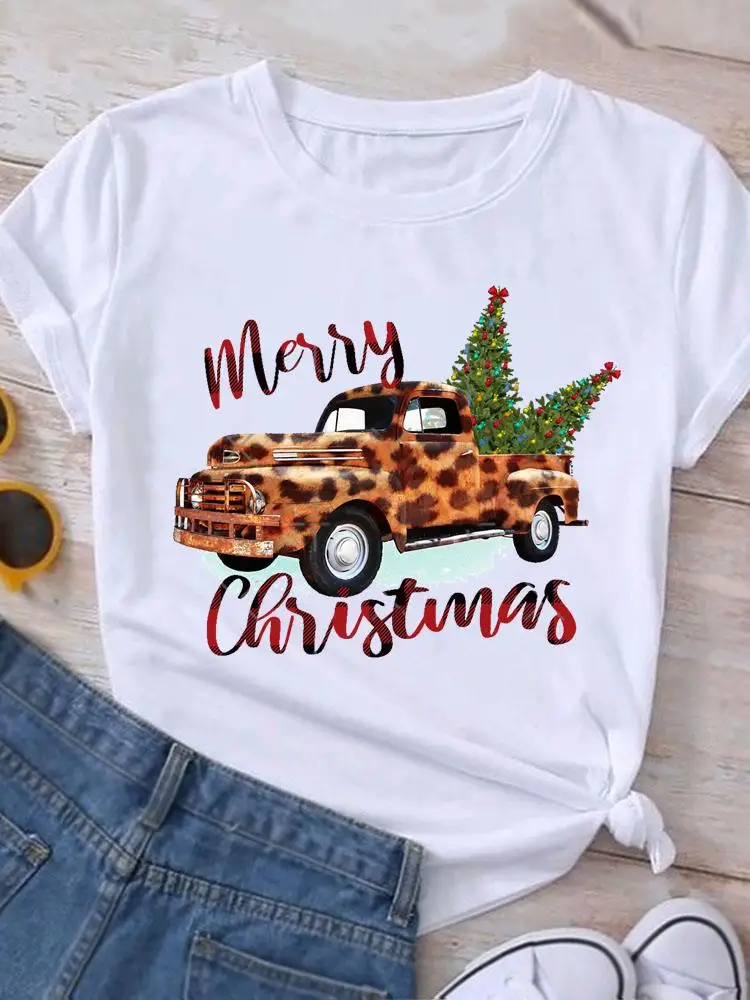 Lovely Mom Mother New Year Christmas Graphic T Shirt Print T-shirt Top Fashion Women Holiday Female Short Sleeve Tees Clothing