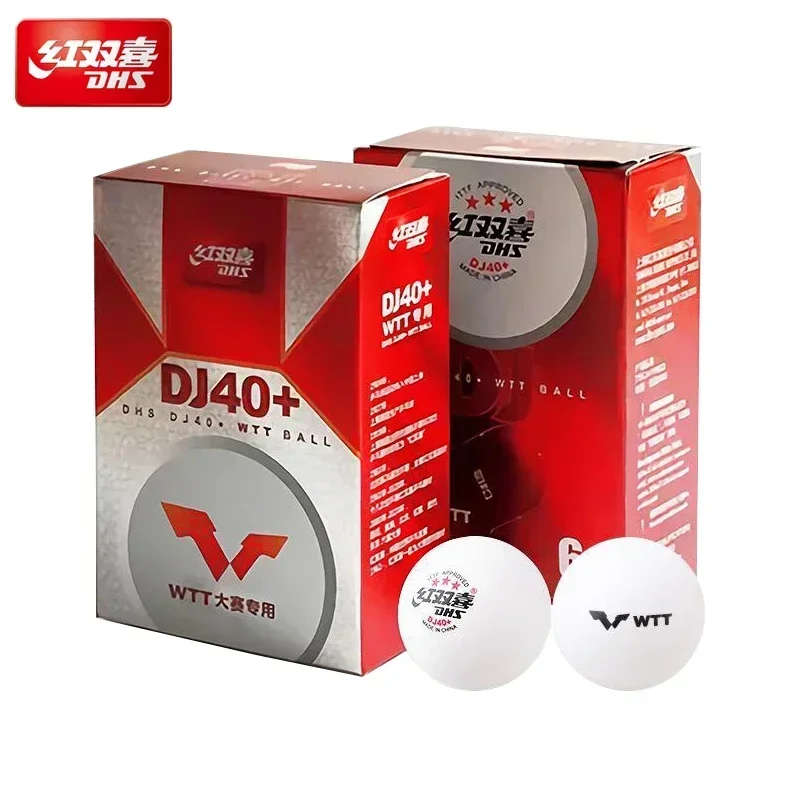 DHS DJ40+ 3 Stars Ping Pong Balls Professional 40+ Seamed Table Tennis Balls ABS New Material for WTT Competition ITTF Standard