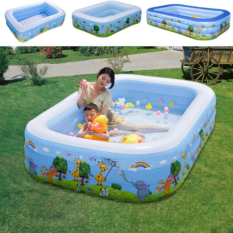 Inflatable Swimming Pool Children Inflatable Pool Bathing Tub Baby Kid Home Outdoor Large Swimming Pool Multi-size 2/3 layers