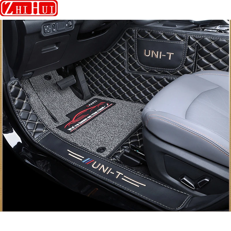 For Changan UNI-T UNIT 2024 2021-2023 Car Floor Mats Double Layer PU Leather Foot Pad Interior Floorliner Accessories For LHD