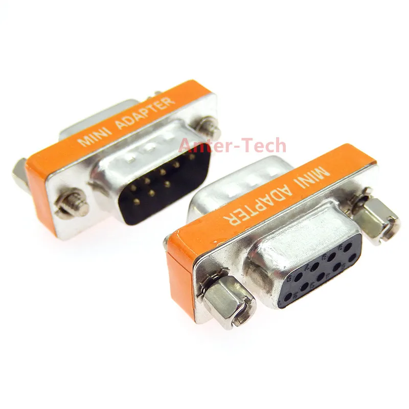 DB9 9Pin Male to Female/Male to Male/Female to Female/ Mini Gender Changer Adapter RS232 Serial plug Com Connector