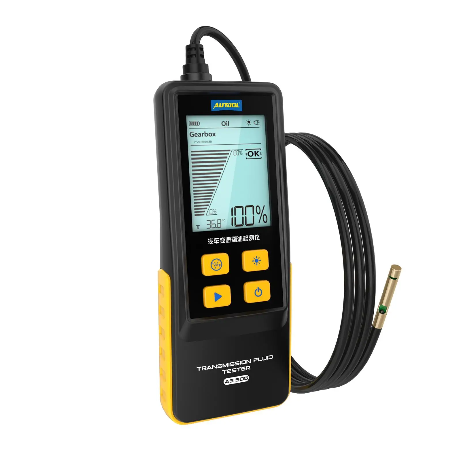 AUTOOL AS505 ATF مبادل جهاز اختبار زيت ناقل الحركة شاشة ديجيتال 2.8 بوصة الخلفية شاشة نقل السوائل تستر