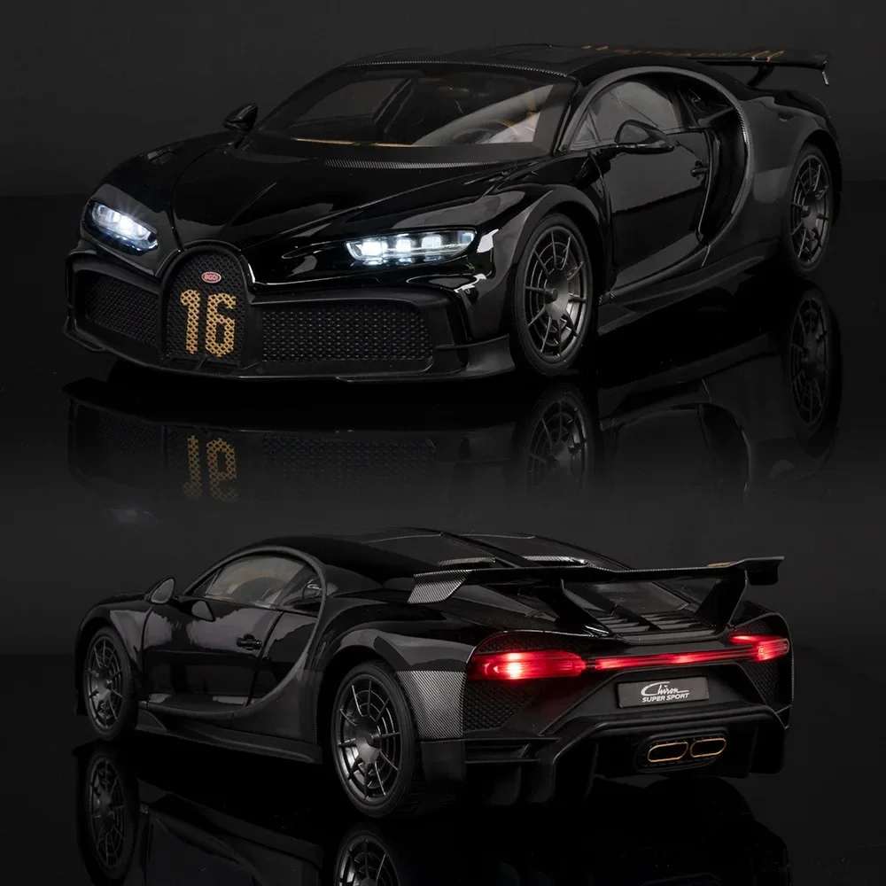 1:18 bugatti chiron supercar modelo colecionável alta simulação som e luz diecast veículo de brinquedo crianças menino brinquedo presente