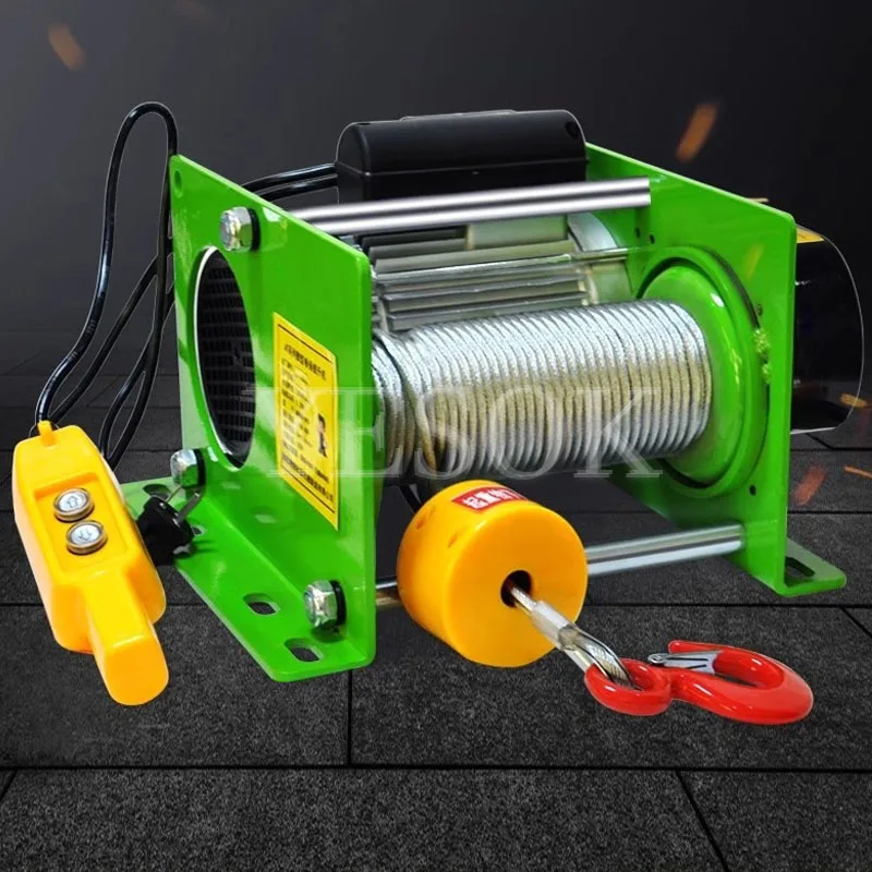 

Electric Winch 400-800KG Electric Hoist 30M Steel Wire Rope Windlass Winding Engine Elevator Household Building Crane 1800W 220V