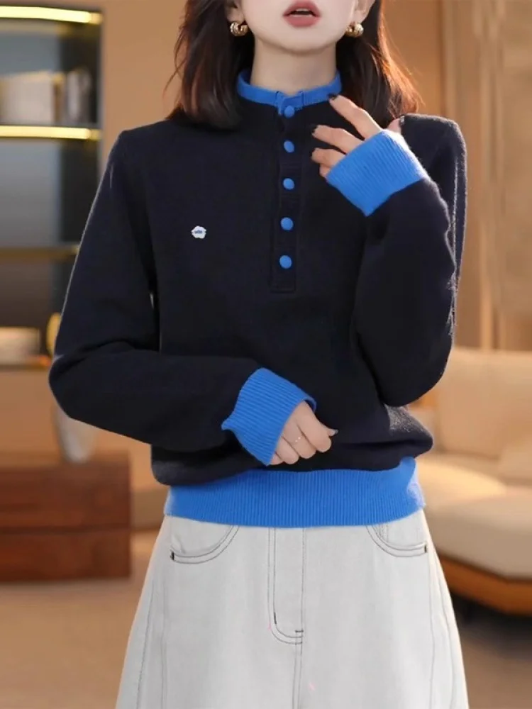 

Color Blo Knitwear Women's Casual Sle f Open Collar Soft Texture Daily Commute Comfortable Long Sve Breathable