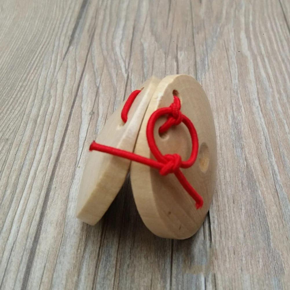 

4 Pcs Kids Percussion Musical Instruments Wood Castanets Educational Toys for Children Safe Learning Creative Music