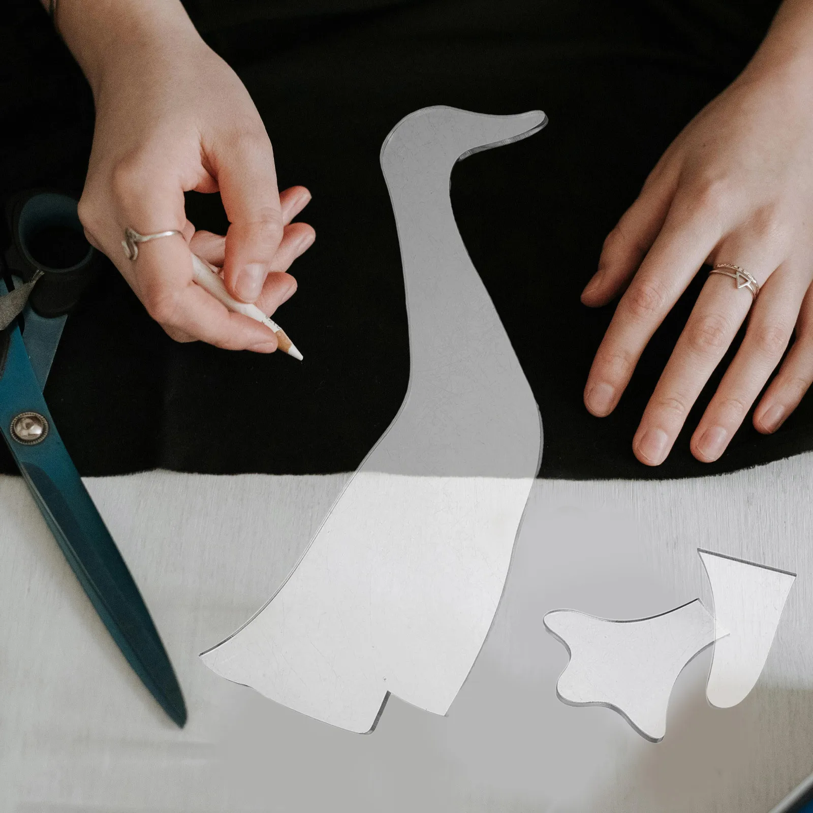 3 قطعة قالب خليط الاكريليك مجموعة الإبداعية محشوة بطة أنماط الخياطة اللحف الإستنسل للمبتدئين الأسرة الحرف