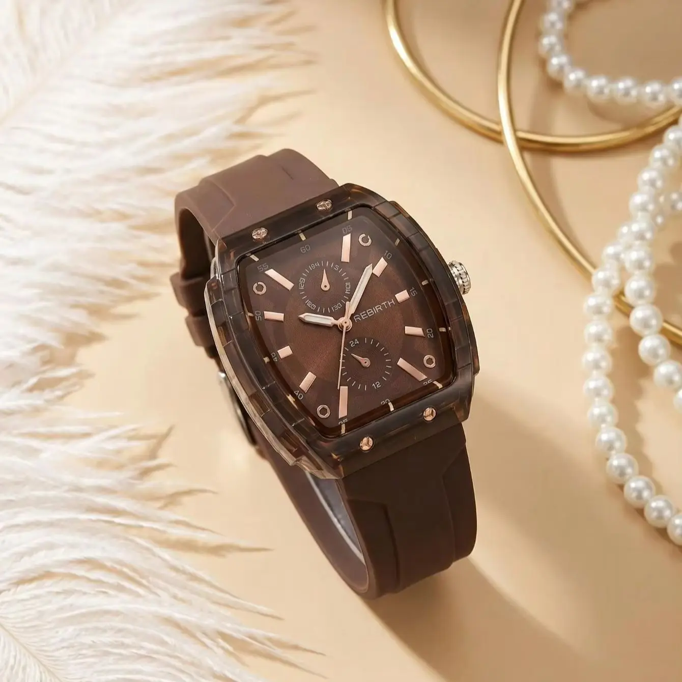 Macaron-Colored Barrel-Shaped Women's Watch