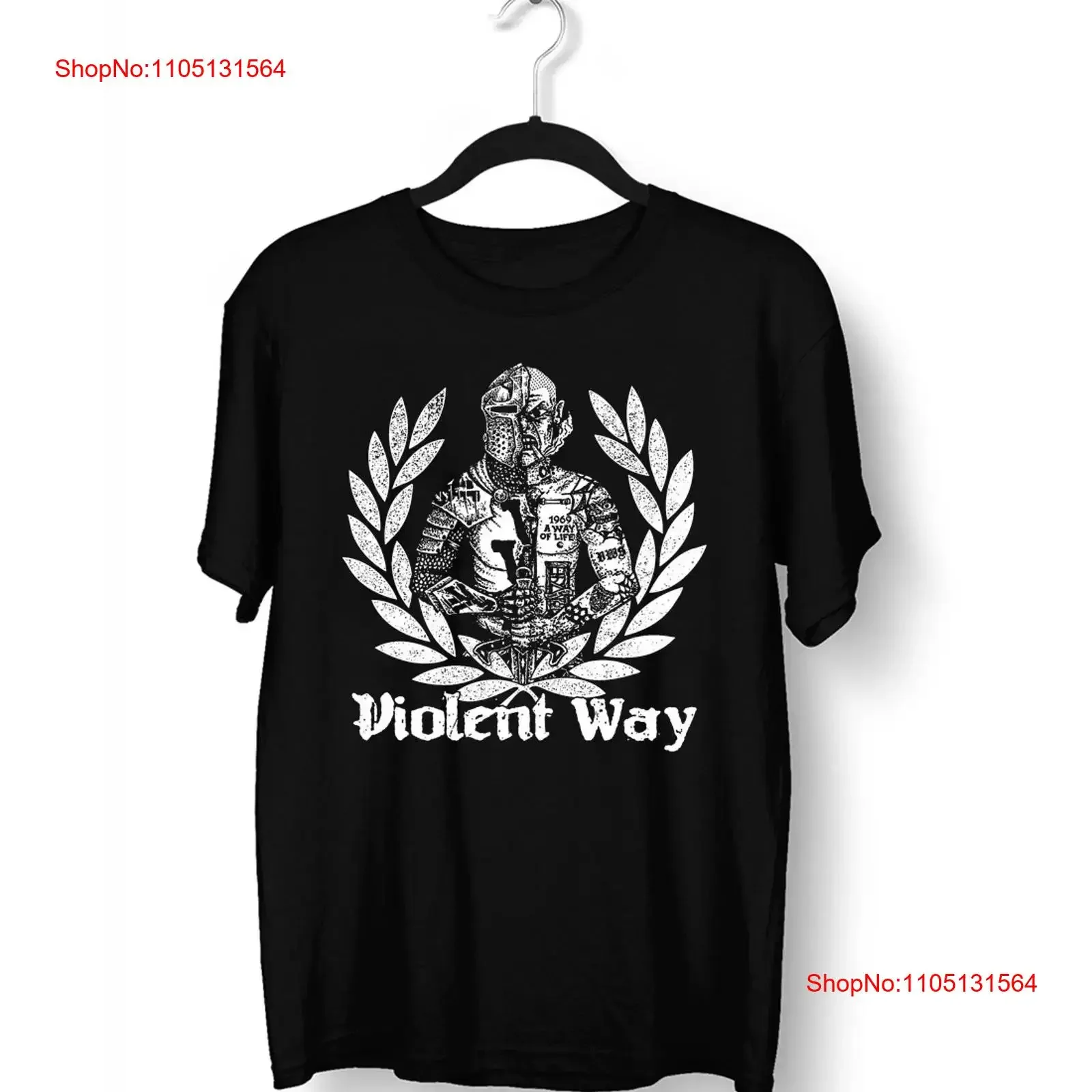 تي شيرت A Way of Life Violent Band كلاسيكي أسود S 5XL 1P0187 عتيق مغسول وممتد موضة أوم ملابس خروج أنيقة