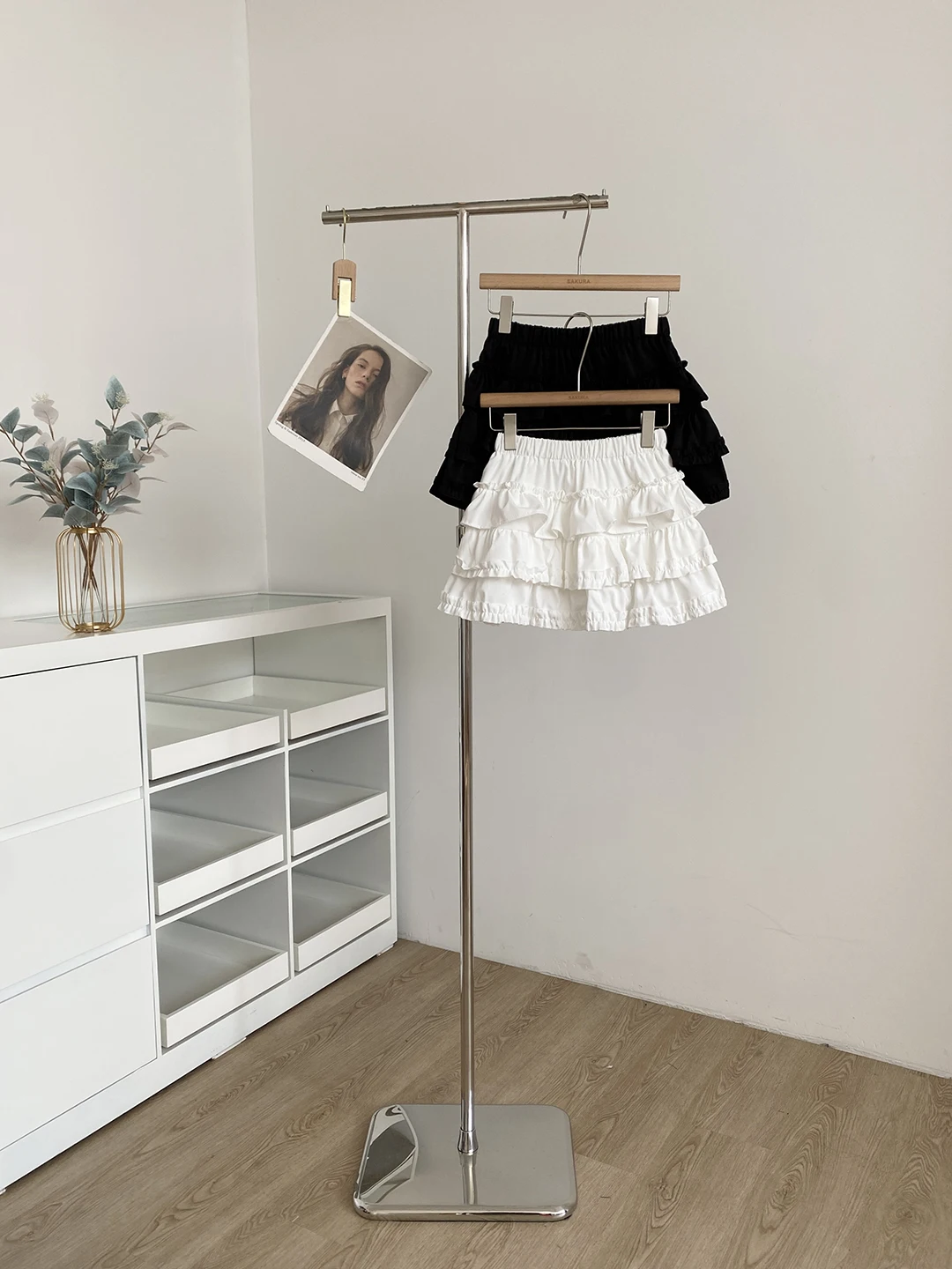 High Waist Fluffy Skirt with Wood Grain  for Women Spring 2026 Korean Style Ballet Sweet Match All Polyester Fiber