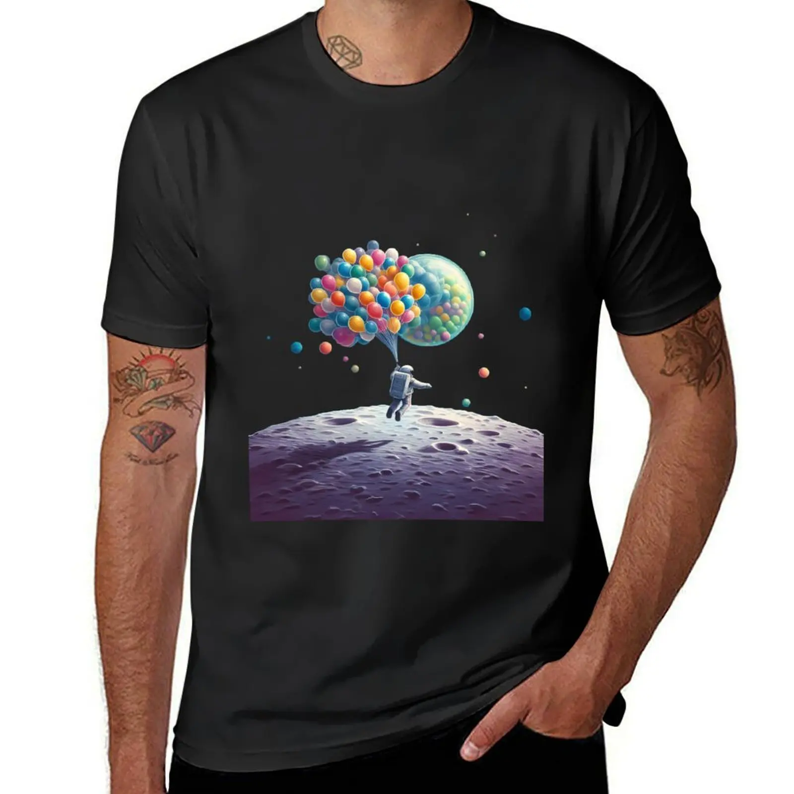 Astronaut with Balloons T-Shirt cute clothes funnys boys whites new edition plain black t shirts men