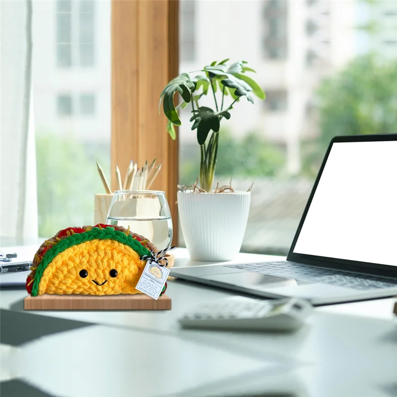 

A49K-Emotional Tacos, вязаные крючком, милые позитивные Tacos ручной работы, особенментальные подарки для друзей и семьи, плюшевые игрушки