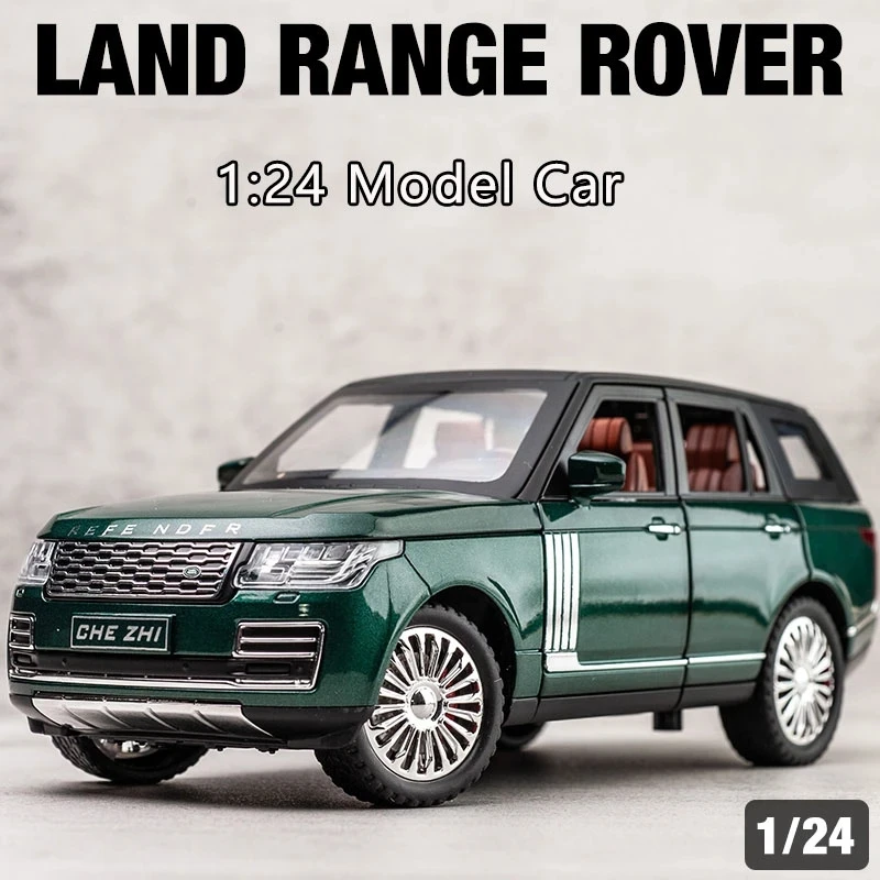 1:24 land rover range rover suv modelo de carro simulação som e luz puxar para trás liga carro coleção ornamentos menino brinquedo carro presentes