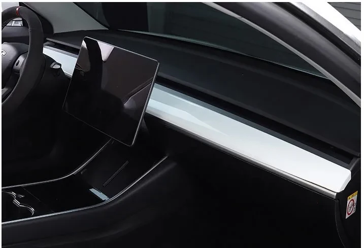 Heenvn Armaturenbrettabdeckung für Tesla Model 3 Y Carbonfaser ABS Tür-Armaturenbrett-Verkleidung Innenraumzubehör Aufkleber 2021-2024 Neu – Detail 3