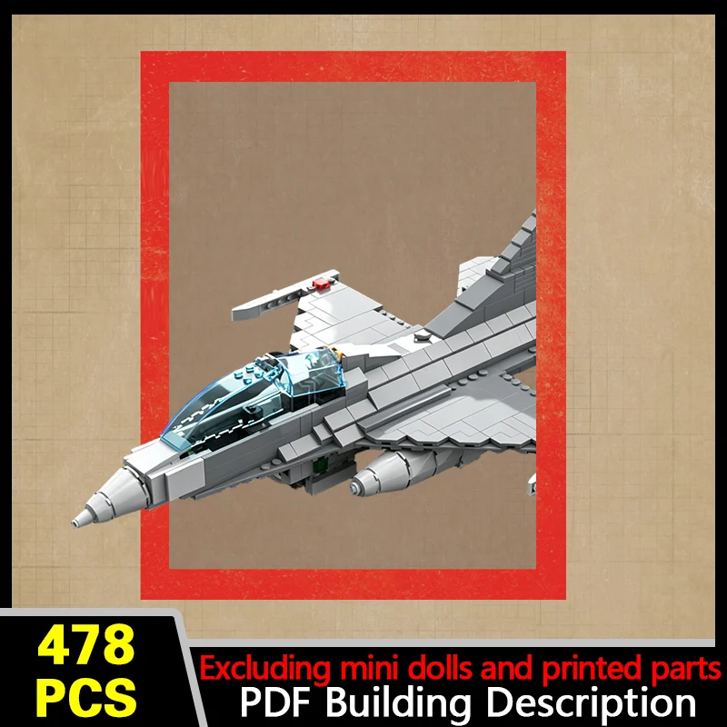 F‑16D Military Fighter Jet Model MOC Building Bricks War Equipment Style Modular Technology Gifts Holiday Assemble Toys Suit