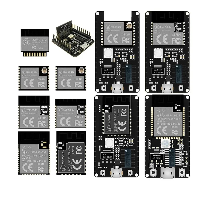 ESP32-C3 ESP-C3-12F 4 mo WiFi + BLE 5.0 et 2.4 GHz WiFi carte de commande double composants sans fil