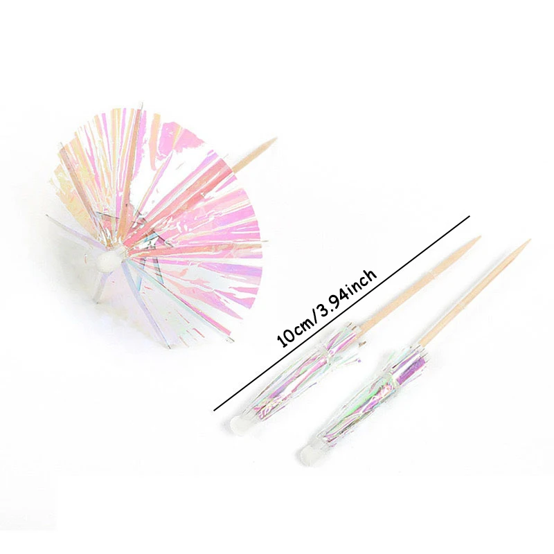 10Pcs Rainbow Mini Paper Cocktail Umbrella Fashionable Beverage Choices and Cupcake Tops - Fun Summer Decoration for Parties