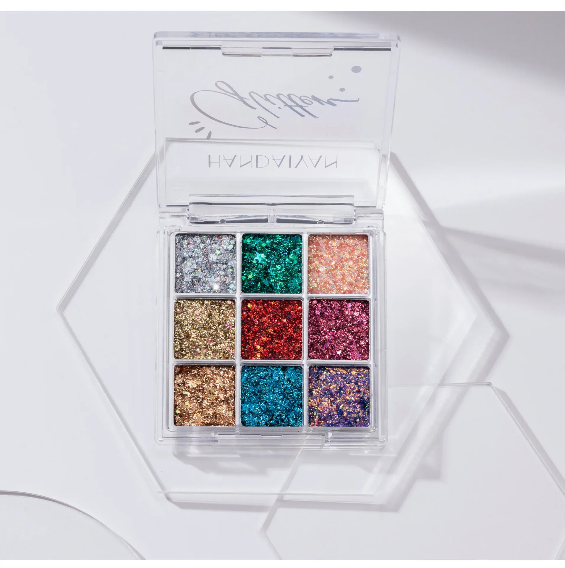 Ombretto luccicante Glitter Body Face Art Paillettes sciolte Gioielli con diamanti Strass Pallet per trucco Impermeabile Festival per feste