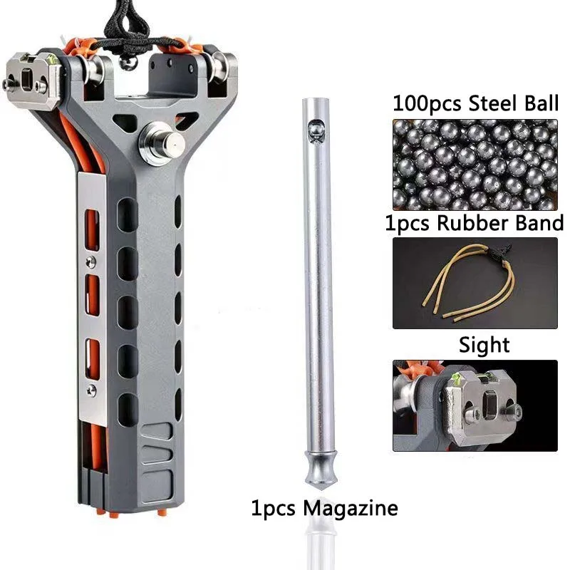 Outdoor Portable EDC Creative 3D Printing Automatic Loading Strong Magnetic Rubber Band Rapid Shooting Camping Survival Tool